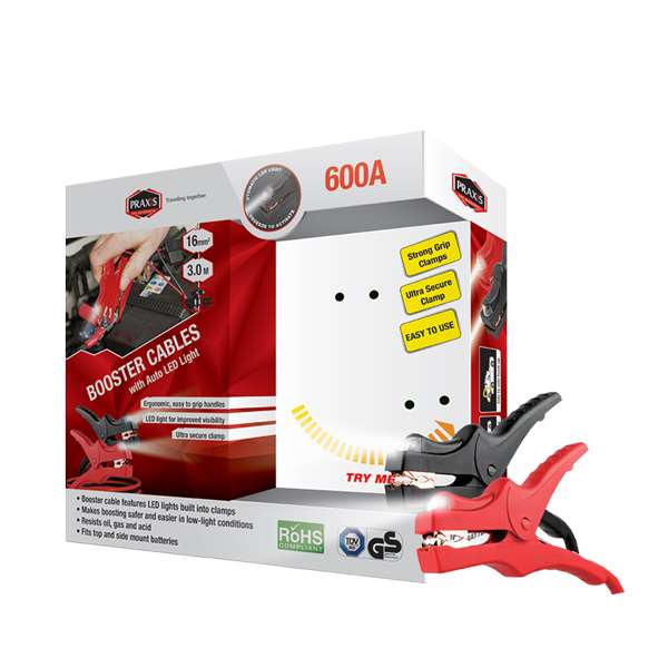 Praxis Booster Cables with LED Light