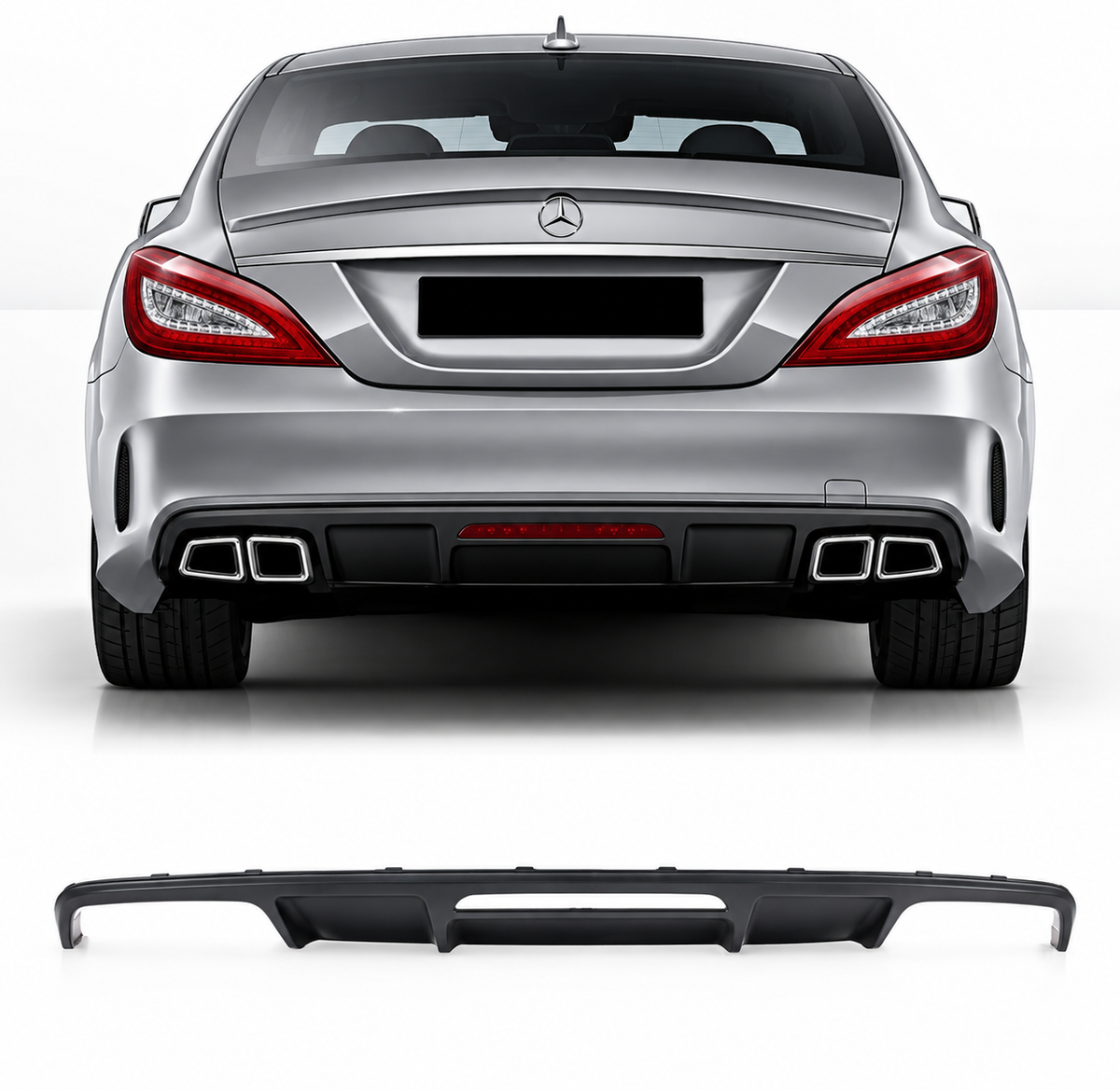 Mercedes-Benz CLS-Class W218 Diffuser AMG Line Without exhaust pipes (2016–2018)