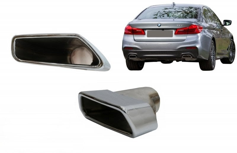 BMW 5 Series G30 M Packet Exhaust Tips, Chrome (2017-2019)