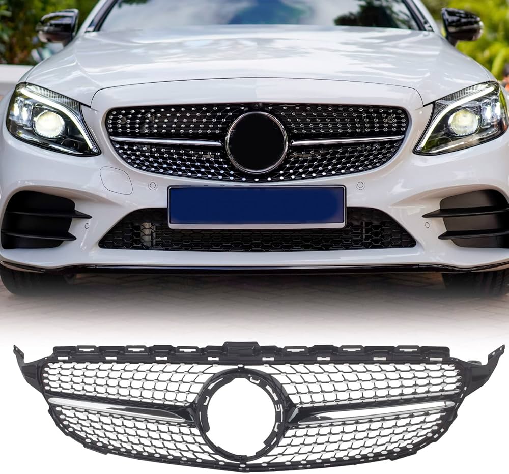Mercedes-Benz C-Class W205 Facelift Grill Diamond (2019–2022) — With Camera
