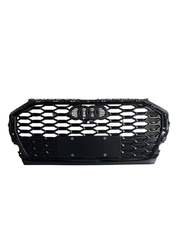 Audi Q5 Grill S Line Honeycomb Black (2020–2024) — With Camera