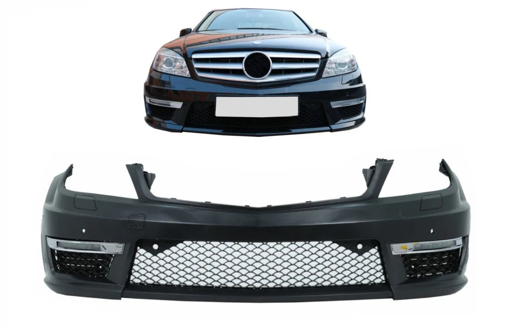 Mercedes-Benz C-Class W204 Front Bumper C63 (2007–2014) — With Fog Lamps