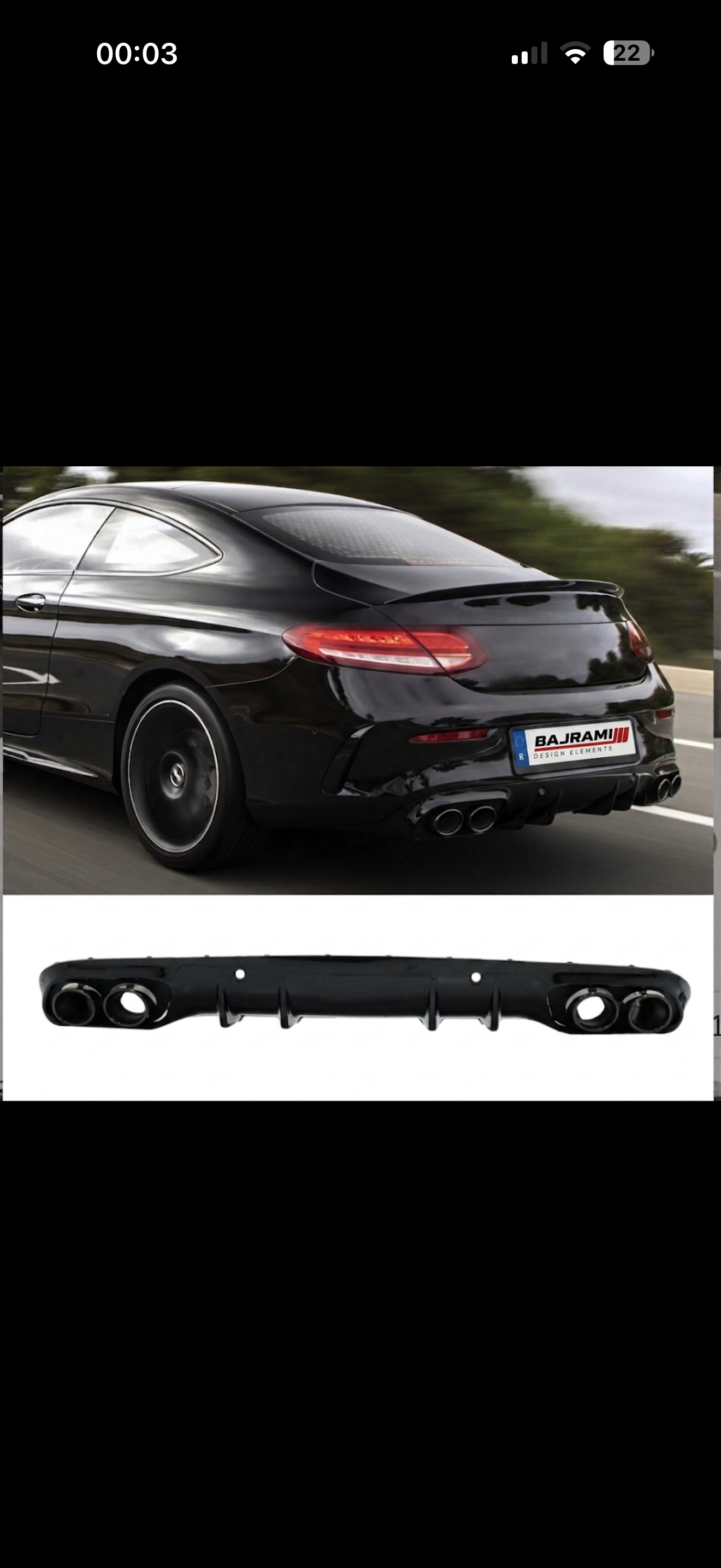 C Class W205  Coupe Diffuser C43 (2014-2022) for Amg Line