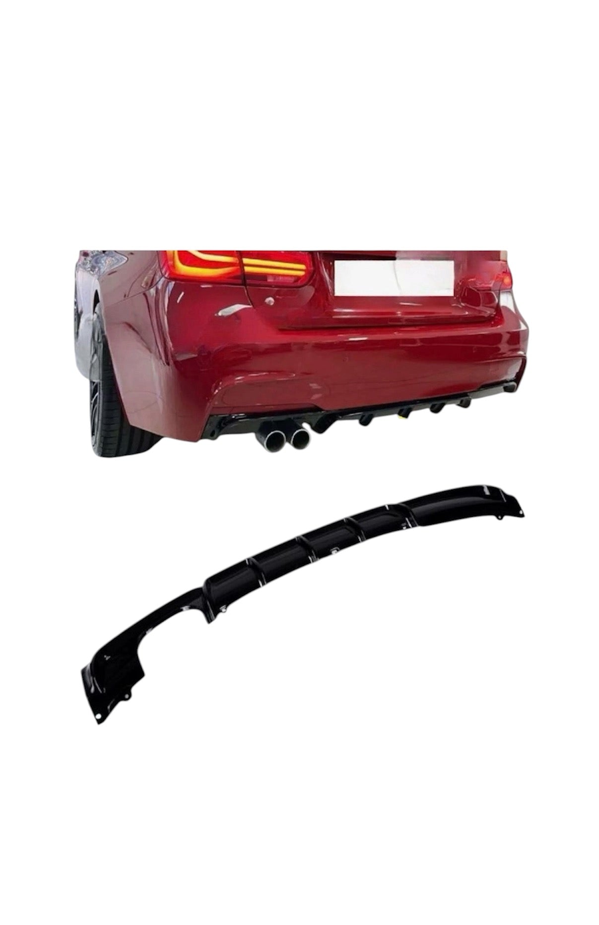 BMW 3 Series F30 Rear Diffuser M Packet Dual (2012–2018) — Left