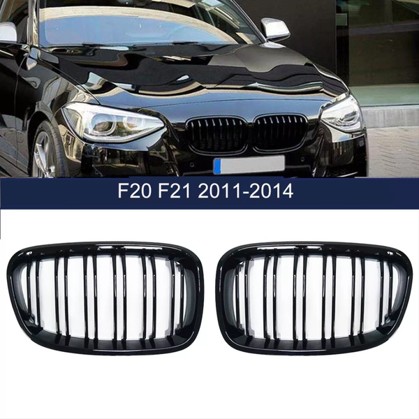 BMW 1 Series F20 Grill M Black (2011–2014) — Double Slot
