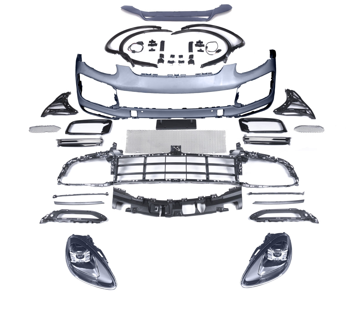 Porsche Cayenne (2011-2014) Conversion Front Body Kit to Cayenne Turbo (2018-2022)