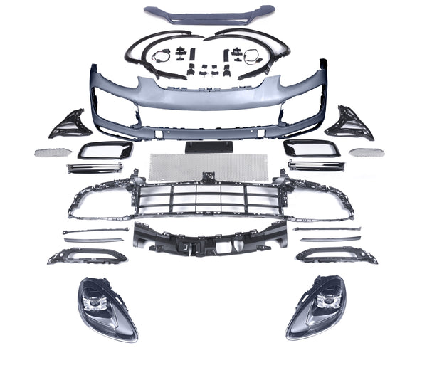 Porsche Cayenne Conversion Front Body Kit to Cayenne Turbo (2011–2014 → 2018–2022)
