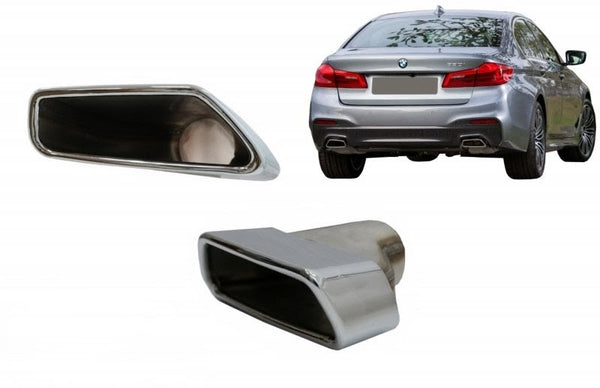 BMW 5 Series G30 M Packet Exhaust Tips, Chrome (2017-2019)
