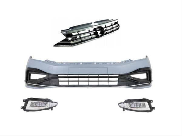 VW Passat B8 Front Bumper R-Line B8.5 (2015–2019) — With Fog Lamps